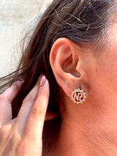 Load image into Gallery viewer, Vintage Nina Ricci Small NR Button Earrings