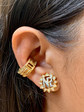 Load image into Gallery viewer, Vintage Nina Ricci Small NR Button Earrings