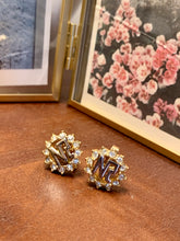 Load image into Gallery viewer, Vintage Nina Ricci Small NR Button Earrings