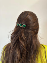 Load image into Gallery viewer, Vintage Green Stones Hair Clip