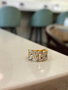 Diamond Curb Link Ring
