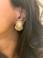 Load image into Gallery viewer, Vintage Pearl &amp; Diamond Beetle Earrings