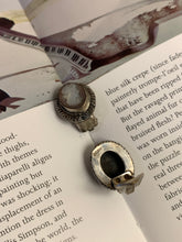 Load image into Gallery viewer, Vintage Silver &amp; Mother of Pearl Cameo Stud Earrings