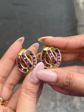 Load image into Gallery viewer, Vintage Amethyst Gem Earrings