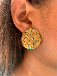 Vintage Chunky Quilted Earrings