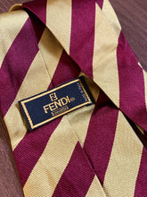 Load image into Gallery viewer, Vintage Fendi Red &amp; Yellow Striped Tie