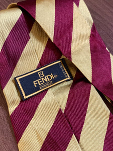 Vintage Fendi Red & Yellow Striped Tie