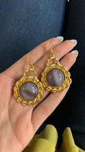 Load image into Gallery viewer, Vintage Lilac Hoop Earrings