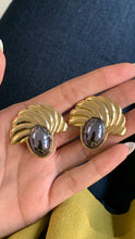 Load image into Gallery viewer, Vintage Gunmetal Fan Earrings