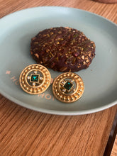Load image into Gallery viewer, Vintage Givenchy Green Stone Earrings