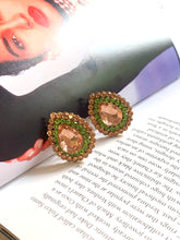 Load image into Gallery viewer, Vintage Layered Gem Drop Earrings