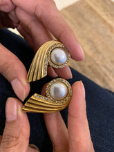 Load image into Gallery viewer, Vintage Pearl &amp; Diamond Peacock Earrings