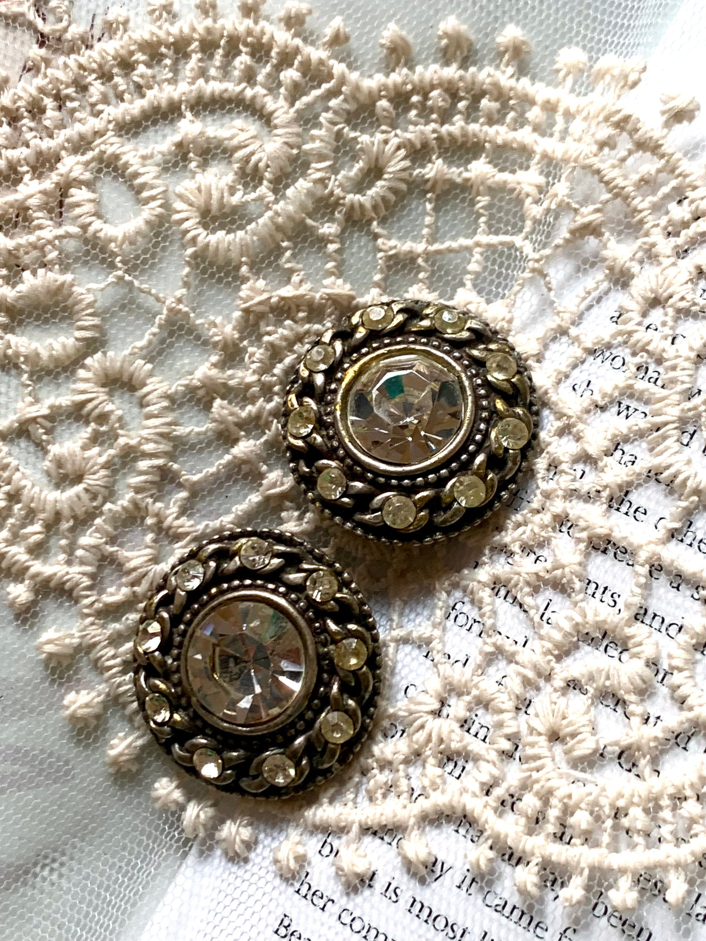 Vintage Silver Braided Chunky Studs