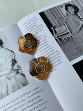 Load image into Gallery viewer, Vintage Brown Enamel Bloom Earrings