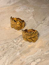 Load image into Gallery viewer, Vintage French Leaf Hoop Earrings