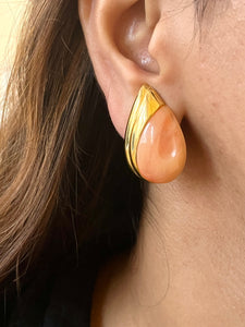 Vintage Peachy Gem Drop Earrings