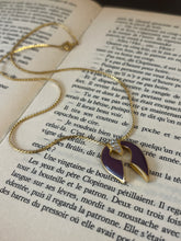 Load image into Gallery viewer, Vintage Purple Enamel Horseshoe Necklace