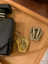 Load image into Gallery viewer, Vintage Black Stone &amp; Diamond Art Deco Earrings