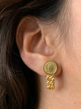 Load image into Gallery viewer, Vintage Elizebeth Coin Link Mini Earrings