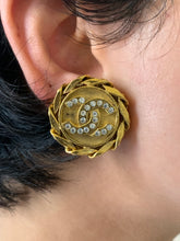 Load image into Gallery viewer, Vintage Chanel Diamond CC Logo Earrings