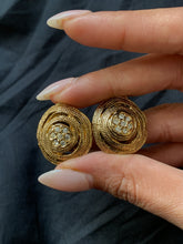 Load image into Gallery viewer, Vintage Diamond Swirl Earrings