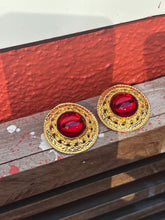 Load image into Gallery viewer, Vintage Red Stone Earrings