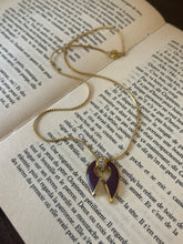 Load image into Gallery viewer, Vintage Purple Enamel Horseshoe Necklace