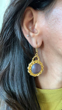 Load image into Gallery viewer, Vintage Lilac Hoop Earrings