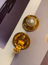Load image into Gallery viewer, Vintage Chanel Pearl CC Stud Earrings