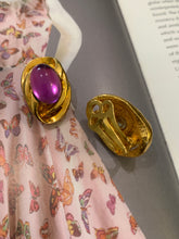 Load image into Gallery viewer, Vintage Purple Stone Earrings