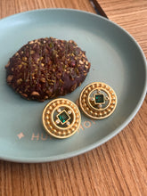 Load image into Gallery viewer, Vintage Givenchy Green Stone Earrings