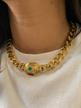 Load image into Gallery viewer, Vintage Christian Dior Chunky Green Curb Necklace