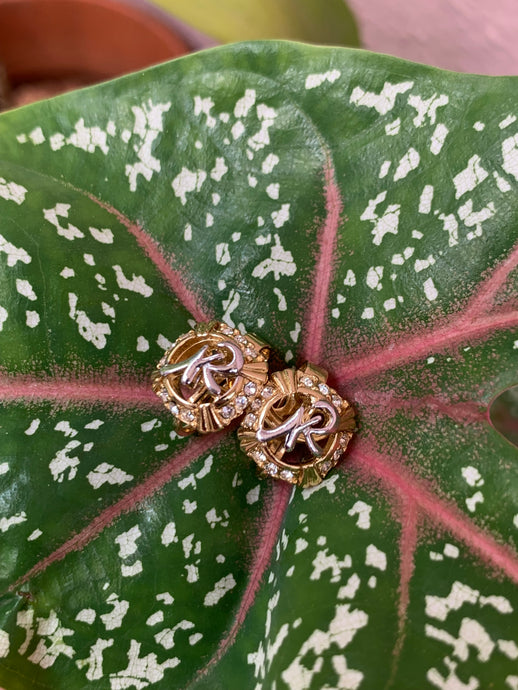 Vintage Nina Ricci Small NR Square Earrings