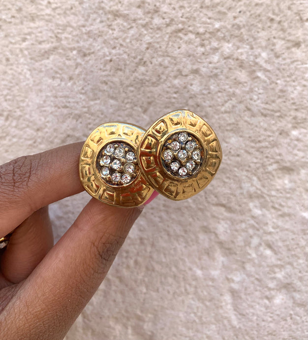 Vintage Textured Diamond Earrings