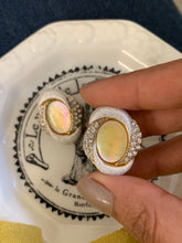 Load image into Gallery viewer, Vintage Oval Galaxy Diamonds Earrings