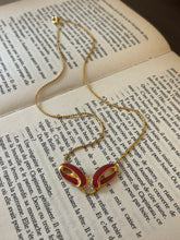 Load image into Gallery viewer, Vintage Red Enamel Necklace