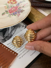 Load image into Gallery viewer, Vintage Gold Mini Croissant Earrings