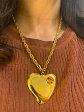 Load image into Gallery viewer, Vintage Orange Stone Heart Long Necklace