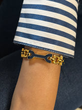 Load image into Gallery viewer, Vintage Blue Enamel Lugs Bracelet