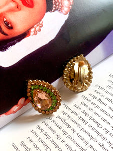 Vintage Layered Gem Drop Earrings