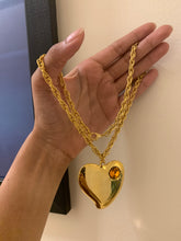 Load image into Gallery viewer, Vintage Orange Stone Heart Long Necklace