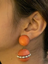 Load image into Gallery viewer, Vintage Red Ball Earrings