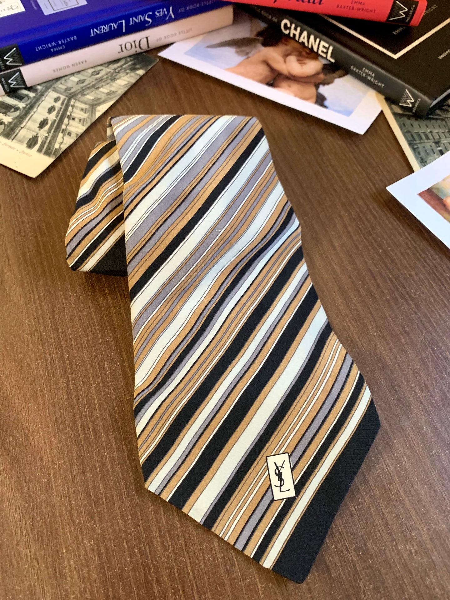 Vintage Yves Saint Laurent Striped Tie