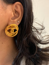 Load image into Gallery viewer, Vintage Chanel Glossy Ring CC Logo Earrings