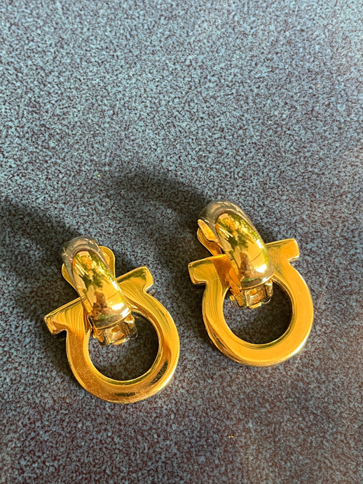 Vintage Salvatore Ferragamo Gancini Earrings