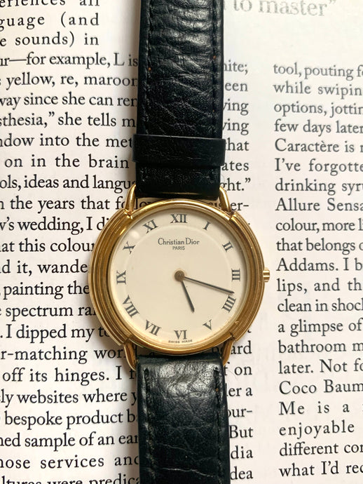 Vintage Christian Dior Gold Leather Watch