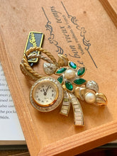 Load image into Gallery viewer, Vintage Watch Studded Brooch