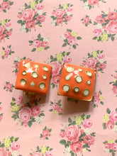 Load image into Gallery viewer, Vintage Orange Dice Earrings