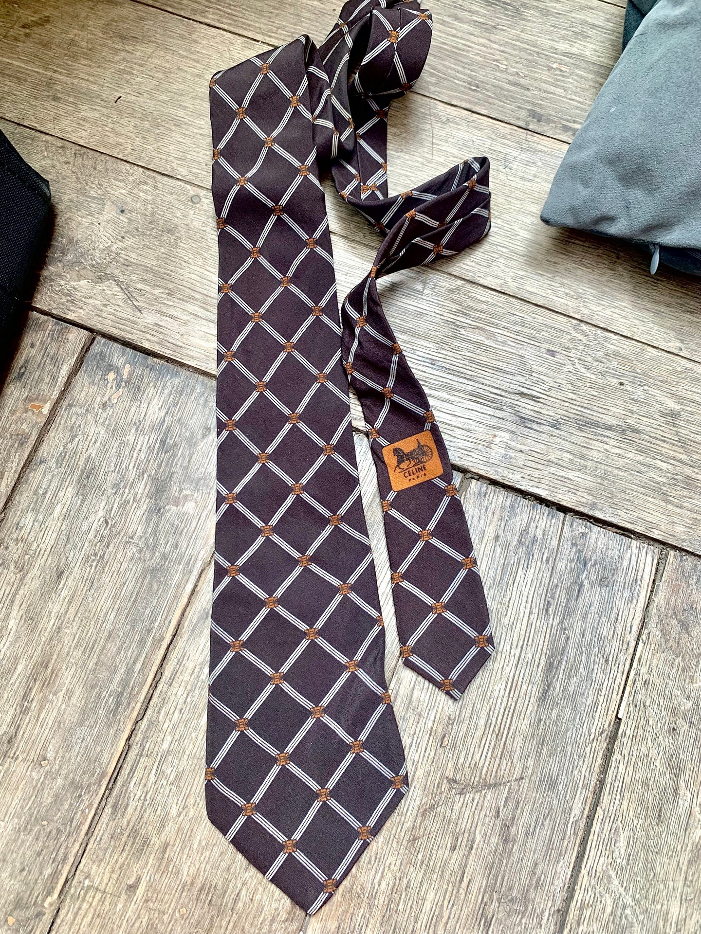 Vintage Celine Logo Tie