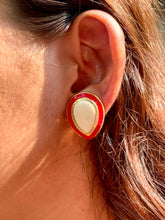 Load image into Gallery viewer, Vintage Red &amp; White Enamel Studs